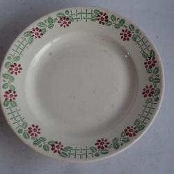 Assiette sur pied faïence Digoin Sarreguemines Printania Terre de fer