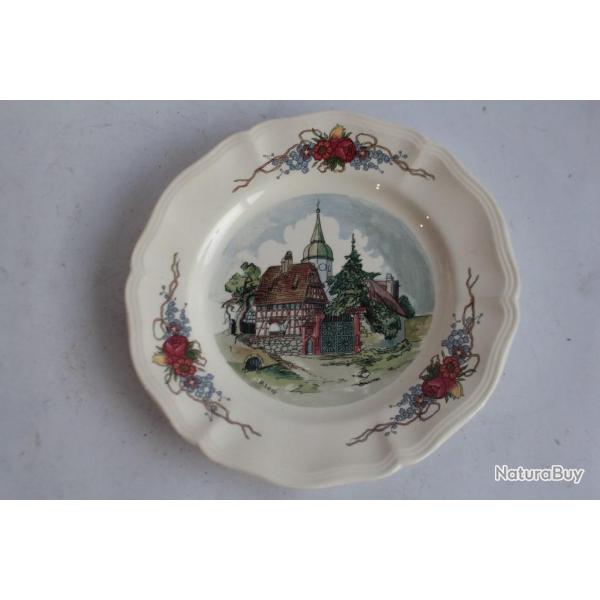 Assiette fa�ence Sarreguemines Obernai