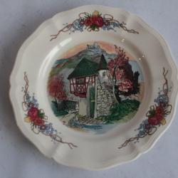 Assiette faïence Sarreguemines Obernai