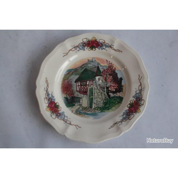 Assiette fa�ence Sarreguemines Obernai