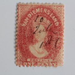 Timbre Colonie anglaise Tasmanie Victoria one penny 1864-1870