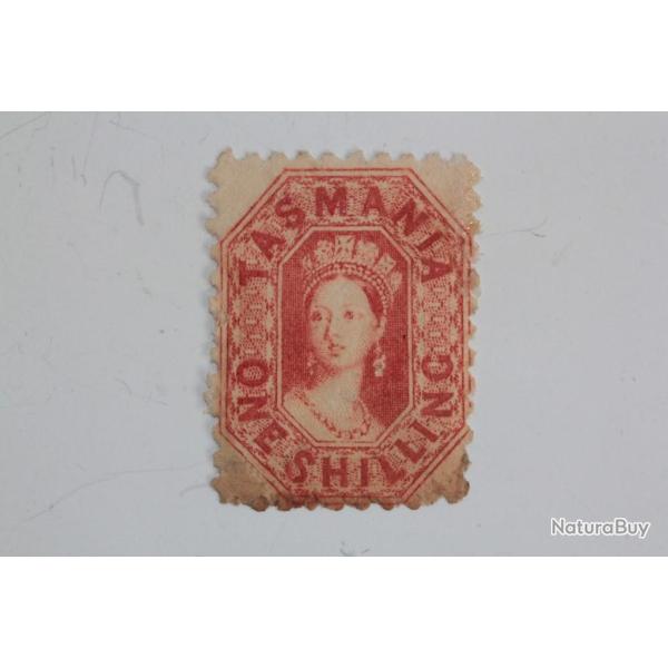 Timbre Colonie anglaise Tasmanie Victoria one shilling 1864-1870