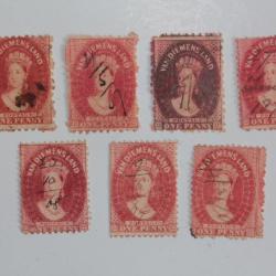 Timbres Colonie anglaise Tasmanie Victoria one pence 1864-1870