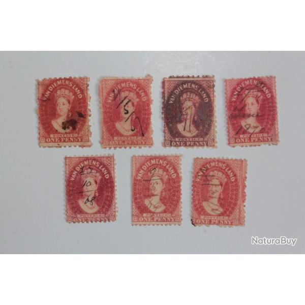 Timbres Colonie anglaise Tasmanie Victoria one pence 1864-1870