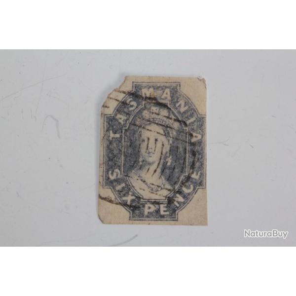 Timbre Colonie anglaise Tasmanie Victoria six pence 1857-1860