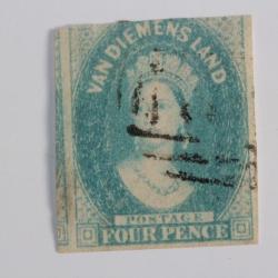 Timbre Colonie anglaise Tasmanie Victoria four pence 1857-1860