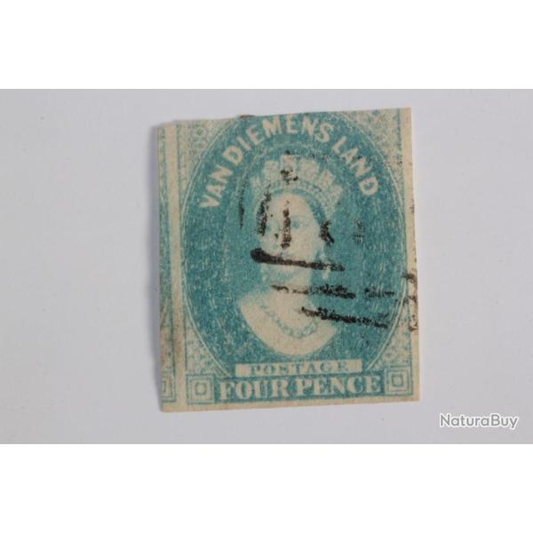 Timbre Colonie anglaise Tasmanie Victoria four pence 1857-1860