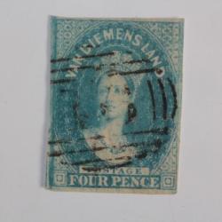 Timbre Colonie anglaise Tasmanie Victoria four pence 1857-1860