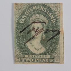 Timbre Colonie anglaise Tasmanie Victoria two pence 1857-1860