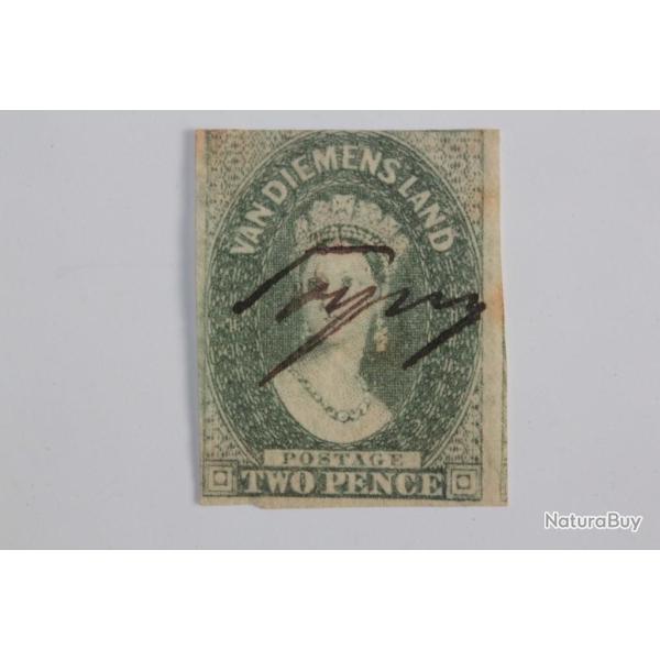 Timbre Colonie anglaise Tasmanie Victoria two pence 1857-1860
