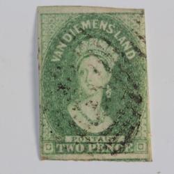 Timbre Colonie anglaise Tasmanie Victoria two pence 1857-1860