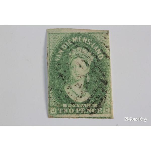 Timbre Colonie anglaise Tasmanie Victoria two pence 1857-1860