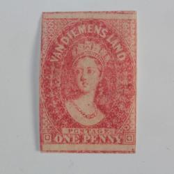 Timbre Colonie anglaise Tasmanie Victoria one penny 1857-1860 not used