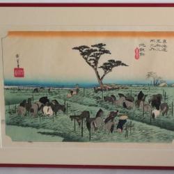 Estampe japonaise 53 stations du Tokaido Chiryu-juku Ukiyo-e