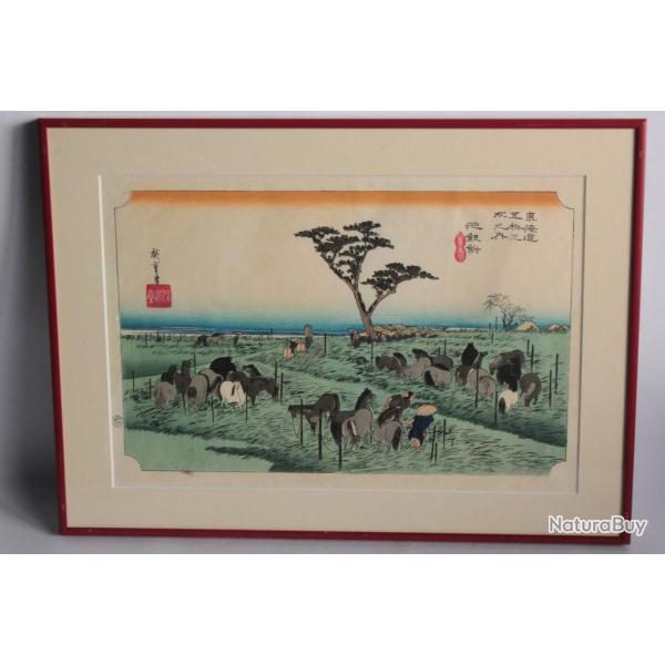 Estampe japonaise 53 stations du Tokaido Chiryu-juku Ukiyo-e