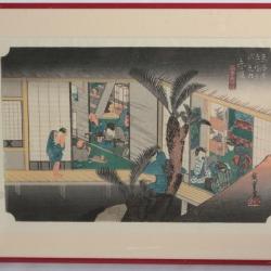 Estampe japonaise 53 stations du Tokaido Akasaka-juku Ukiyo-e