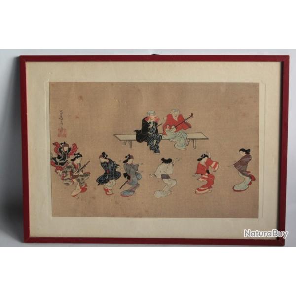 Estampe japonaise Fete Day Dance Hanabusa Itcho Ukiyo-e