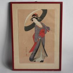 Estampe japonaise Beauty in the snow Eishi Hosoda Ukiyo-e