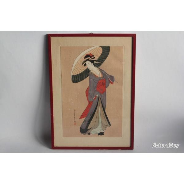 Estampe japonaise Beauty in the snow Eishi Hosoda Ukiyo-e