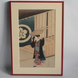 Estampe japonaise Street in the Evening Kawamata Tsuneyuki Ukiyo-e