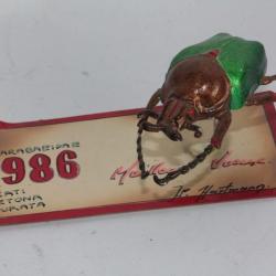 Carte de voeux Scarabée 1986 J.P. HARTMANN Automate