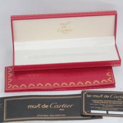 CARTIER Écrin pour stylo + garantie Must de Cartier