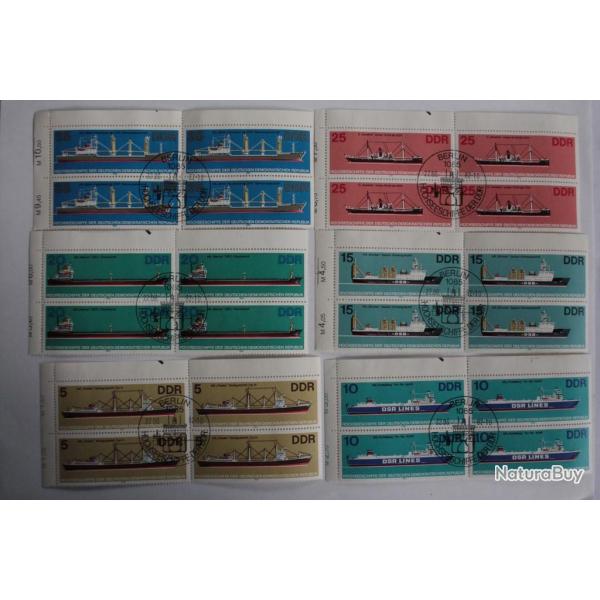 Timbres blocs x4 Allemagne bateaux de haute mer RDA 1982 fdc