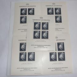 Lot x5 Timbres Liechtenstein bloc commémoratif 1938 neufs