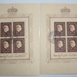 Timbre Liechtenstein bloc x4 Francois Joseph II FDC 1939