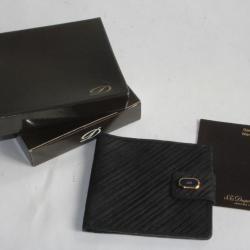 S.T.Dupont Portefeuille cuir bleu marine vintage