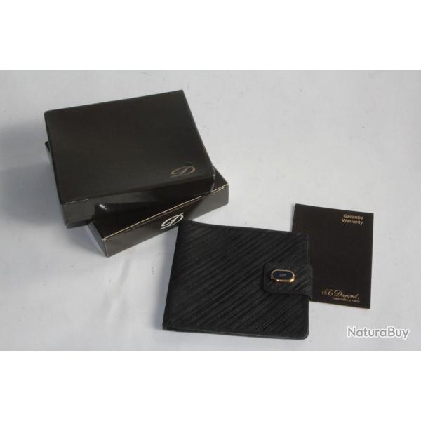 S.T.Dupont Portefeuille cuir bleu marine vintage