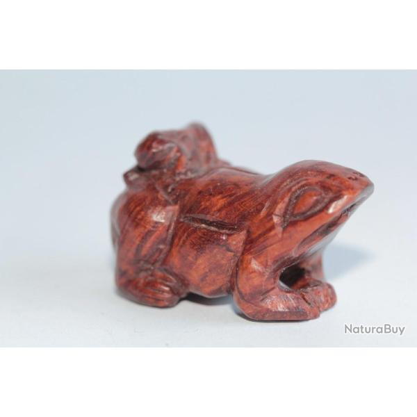 Netsuke bois Grenouille Japon