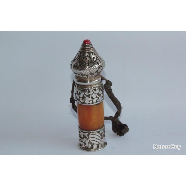 Ancien Sceau cachet ambre Tibet