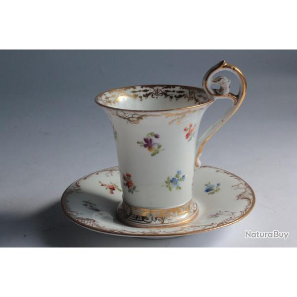 Ancienne tasse et sous-tasse Dresden Richard Klemm (1888/1916)