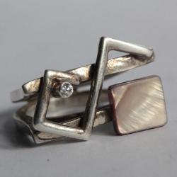 Bague argent grenats et marcassites