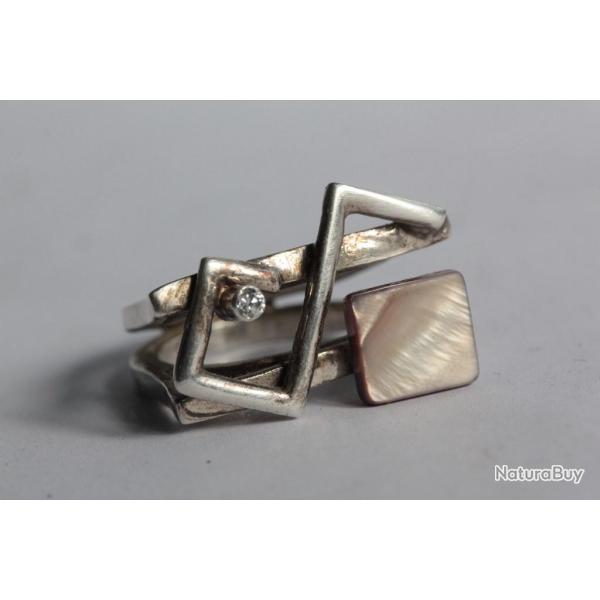 Bague argent grenats et marcassites