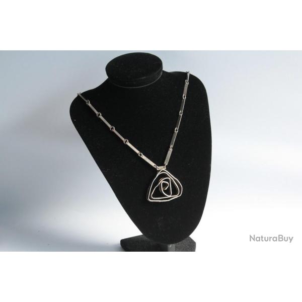 Collier argent design S�ren BORUP Danemark Bijoux scandinaves vintage