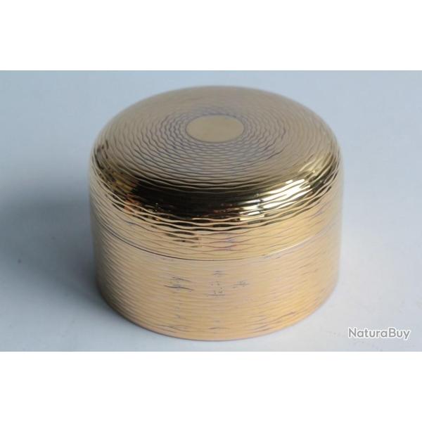 HERMES Boite ronde argent vermeil