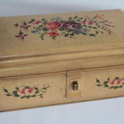 Ancienne boite à pain tôle peinte