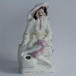 Encrier Mousquetaire porcelaine Vieux Paris