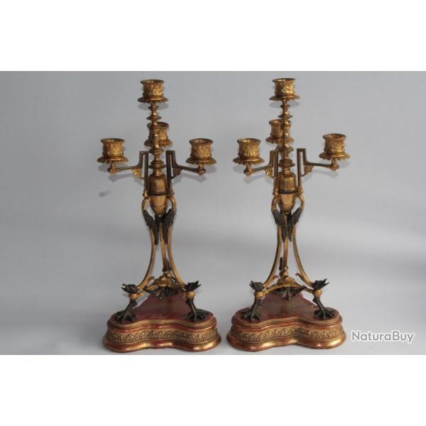 Paire de cand�labres argent Italie