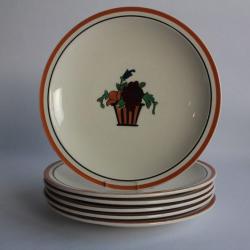 Anciennes assiettes dessert Jean Luce art déco