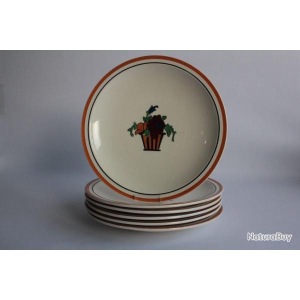 Anciennes assiettes dessert Jean Luce art d�co