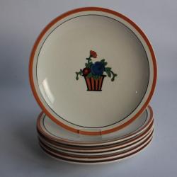 Anciennes assiettes dessert Jean Luce art déco