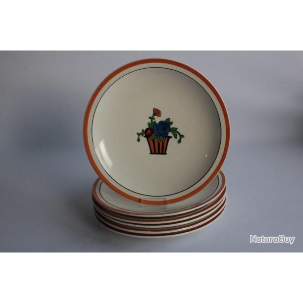 Anciennes assiettes dessert Jean Luce art d�co