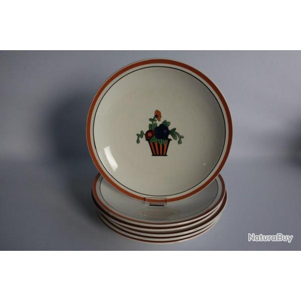 Anciennes assiettes plates Jean Luce art d�co