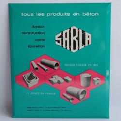 Plaque publicitaire Glaçoïde Sabla tous les produits en béton