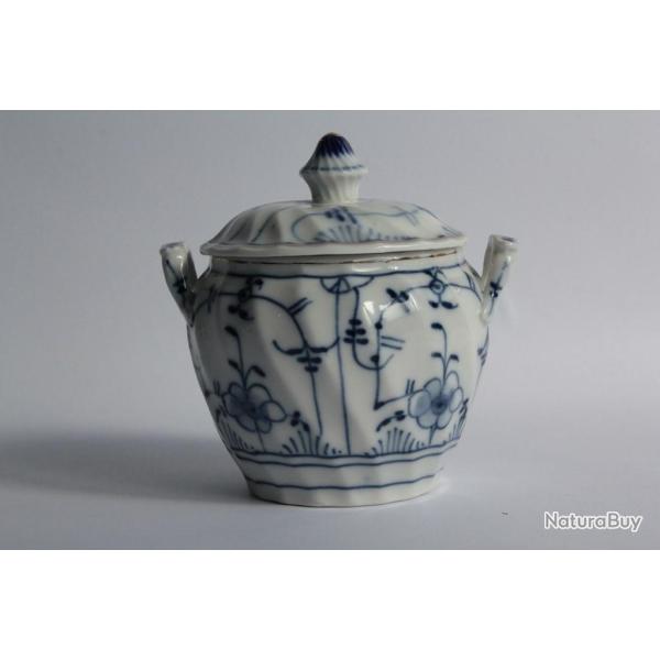 Ancien sucrier porcelaine bleue et blanche Thuringe Allemagne