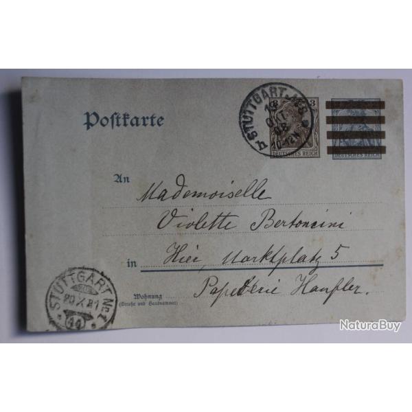 CPA Entier postale Allemagne 1908