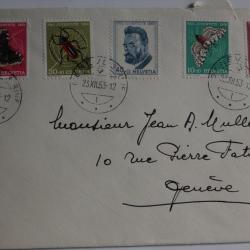 Enveloppe Suisse timbres pro Juventute 1953